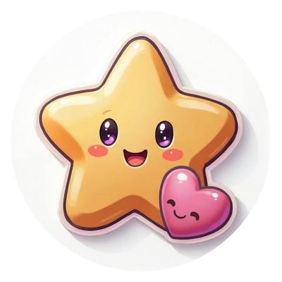 Desenho Kawaii de Estrelas e Corações para colorir